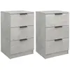 vidaXL Tables de chevet 2 pcs Gris béton 40x36x65 cm