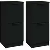 vidaXL Buffets 2 pcs noir 30x30x70 cm bois d'ingénierie