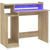 vidaXL Bureau avec lumières LED Chêne 97x45x90 cm Bois d'ingénierie