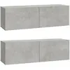 vidaXL Meubles TV 2 pcs Gris béton 100x30x30 cm Bois d'ingénierie