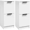 vidaXL Buffets 2 pcs Blanc 30x30x70 cm Bois d'ingénierie