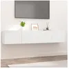 vidaXL Meubles TV 2 pcs Blanc 80x30x30 cm Bois d'ingénierie