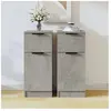 vidaXL Buffets 2 pcs Gris béton 30x30x70 cm Bois d'ingénierie