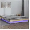 vidaXL Cadre de lit à LED 160x200 cm Bois massif