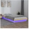 vidaXL Cadre de lit à LED 90x200 cm Bois massif