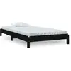 vidaXL Lit empilable Noir 75x190 cm Bois de pin massif