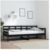 vidaXL Lit de jour sans matelas noir bois de pin massif 80x200 cm