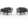 vidaXL Salon de jardin 8 pcs avec coussins Aluminium Anthracite