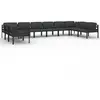 vidaXL Salon de jardin 10 pcs avec coussins Aluminium Anthracite