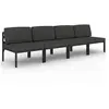 vidaXL Canapé de jardin 4 places avec coussins Aluminium Anthracite