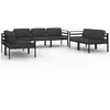 vidaXL Salon de jardin 7 pcs avec coussins Aluminium Anthracite