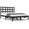 vidaXL Cadre de lit Noir Bois de pin massif 200x200 cm