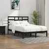vidaXL Cadre de lit Noir Bois massif 140x190 cm