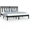 vidaXL Cadre de lit Noir Bois de pin massif 200x200 cm