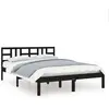 vidaXL Cadre de lit Noir Bois massif 140x190 cm