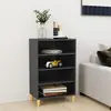 vidaXL Cadre de lit Noir Bois de pin massif 140x190 cm