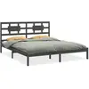 vidaXL Cadre de lit Gris Bois massif 200x200 cm