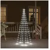 vidaXL Sapin de Noël sur mât de drapeau 108 LED Blanc froid 180 cm