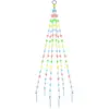 vidaXL Sapin de Noël sur mât de drapeau 108 LED Colorées 180 cm