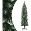 vidaXL Sapin de Noël artificiel mince avec support 210 cm PVC