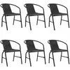 vidaXL Chaises de jardin 6 pcs Rotin plastique et acier 110 kg