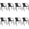 vidaXL Chaises de jardin 8 pcs Rotin plastique et acier 110 kg