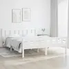 vidaXL Cadre de lit Blanc Bois massif 150x200 cm Très grand