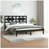 vidaXL Cadre de lit Noir Bois de pin massif 200x200 cm