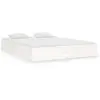 vidaXL Cadre de lit Blanc Bois massif 135x190 cm Double