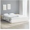 vidaXL Cadre de lit Blanc Bois massif 150x200 cm Très grand