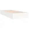 vidaXL Cadre de lit Blanc Bois massif 75x190 cm Petit simple