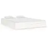 vidaXL Cadre de lit Blanc Bois massif 120x190 cm Petit double