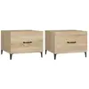 vidaXL Tables basses avec pieds en métal 2 pcs Chêne sonoma 50x50x40cm