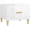 vidaXL Table basse Blanc brillant 50x50x40 cm Bois d'ingénierie