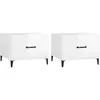vidaXL Tables basses avec pieds métal 2 pcs Blanc brillant 50x50x40 cm