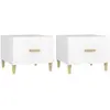 vidaXL Tables basses 2 pcs blanc 50x50x40 cm bois d'ingénierie