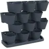 vidaXL Ensemble de jardinières verticales 12 pcs Anthracite PP