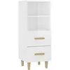 vidaXL Buffet Blanc brillant 34,5x34x90 cm Bois d'ingénierie