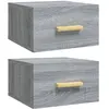 vidaXL Tables de chevet murales 2 pcs sonoma gris 35x35x20 cm