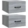 vidaXL Tables de chevet murales 2 pcs Sonoma gris 35x35x20 cm