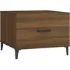 vidaXL Table basse avec pieds en métal Chêne marron 50x50x40 cm