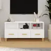 vidaXL Meuble TV Blanc brillant 102x36x50 cm Bois d'ingénierie