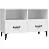 vidaXL Meuble TV Blanc brillant 80x36x50 cm Bois d'ingénierie