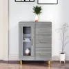 VIDAXL Buffet Armoire Latérale Armoire de Rangement Meuble de Salon Salle de Séjour Intérieur Sonoma Gris 69,5x34x90 cm Bois d'Ingénierie