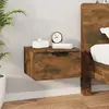 vidaXL Table de chevet murale Chêne fumé 34x30x20 cm