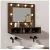 vidaXL Armoire à miroir avec LED Chêne marron 60x31,5x62 cm
