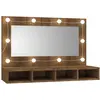 vidaXL Armoire à miroir avec LED Chêne marron 90x31,5x62 cm