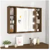 vidaXL Armoire à miroir avec LED Chêne marron 76x15x55 cm