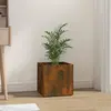 vidaXL Jardinière Chêne fumé 40x40x40 cm Bois d'ingénierie