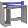 vidaXL Bureau et lumières LED Sonoma gris 97x45x90cm Bois d'ingénierie